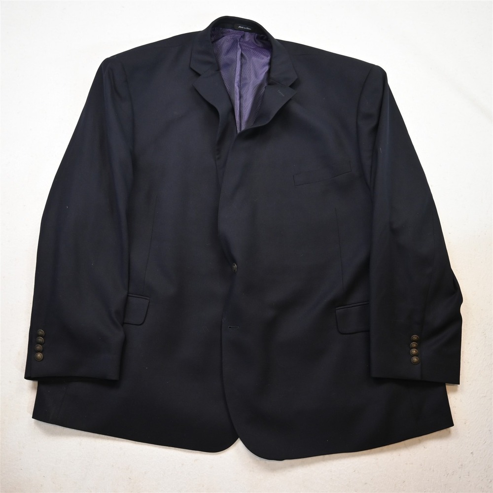 Jean-Paul Germain 60R Midnight Navy Blue Gold Button Blazer Jacket Sport Coat